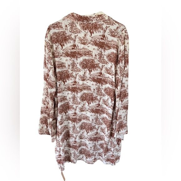 Reformation NEW Greek Printed Brown Button Down Shirt Dress - Picture 5 of 8